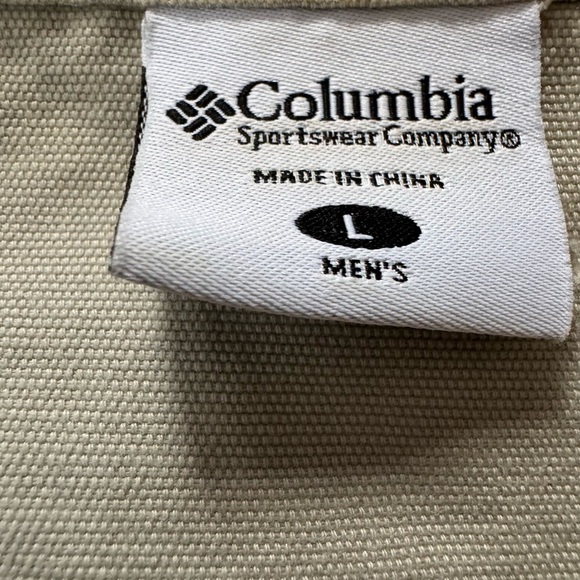 Columbia Vest Mens Large Khaki Fishing Hiking Outdoor Snap Button Pockets EUC - Picture 6 of 7